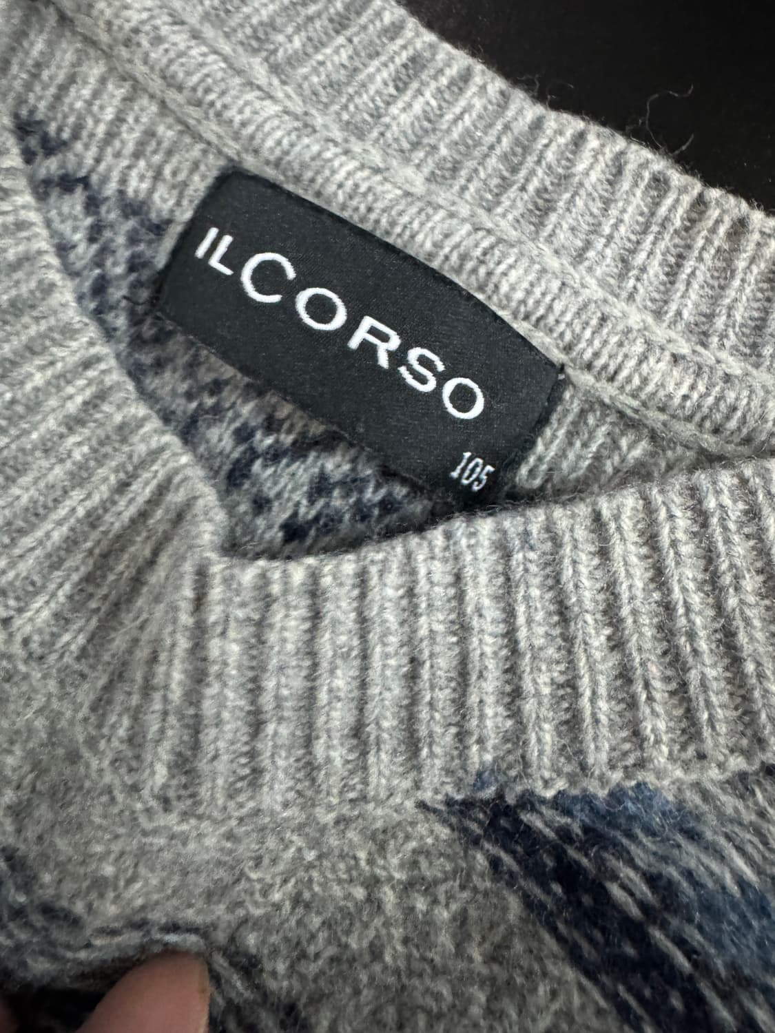 일꼬르소 캐시미어 혼방 패턴 울 니트 L 상품이미지3