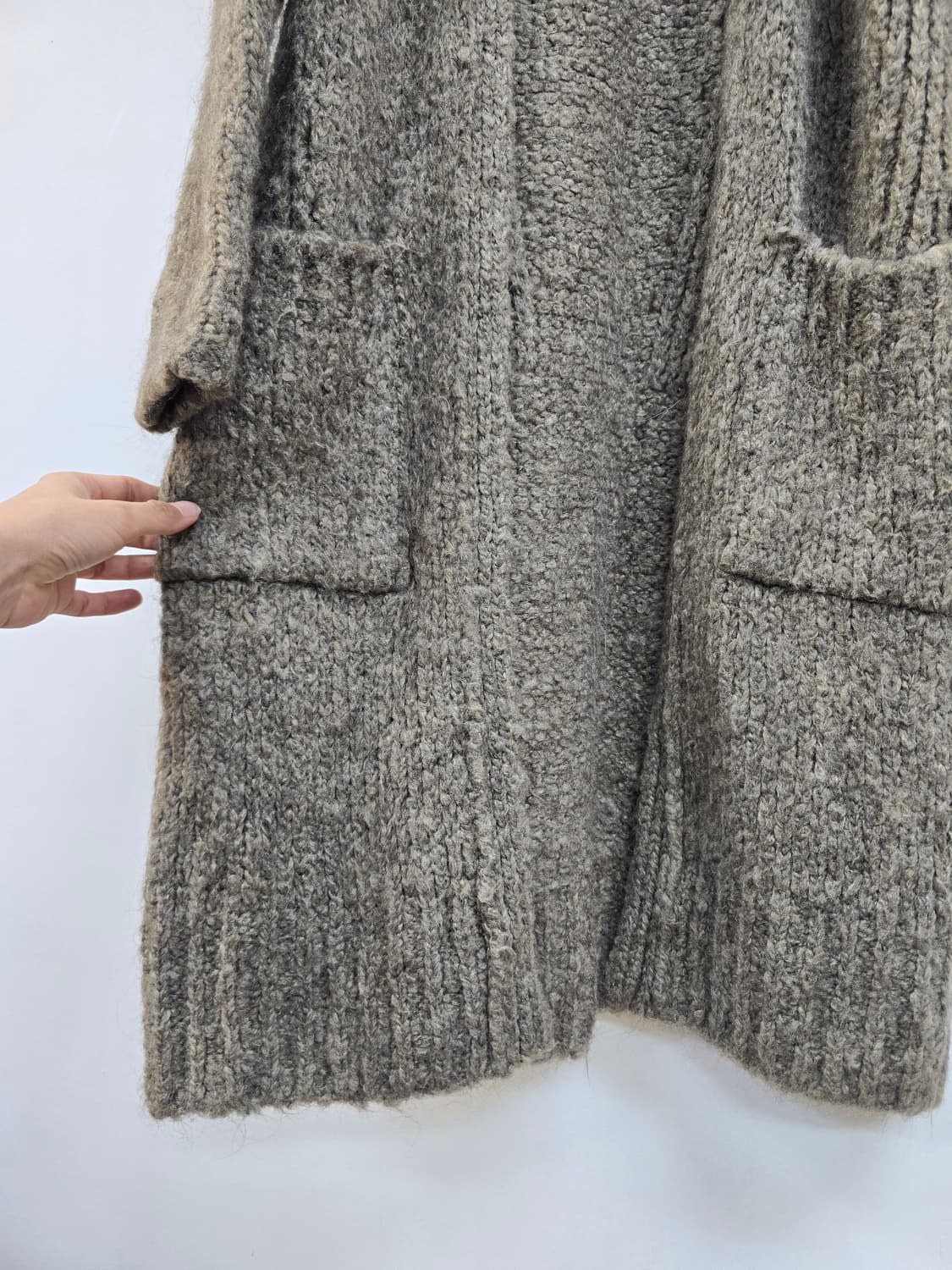 마쥬 여리여리 도톰 굵은 짜임 울 롱니트가디건 상품이미지6
