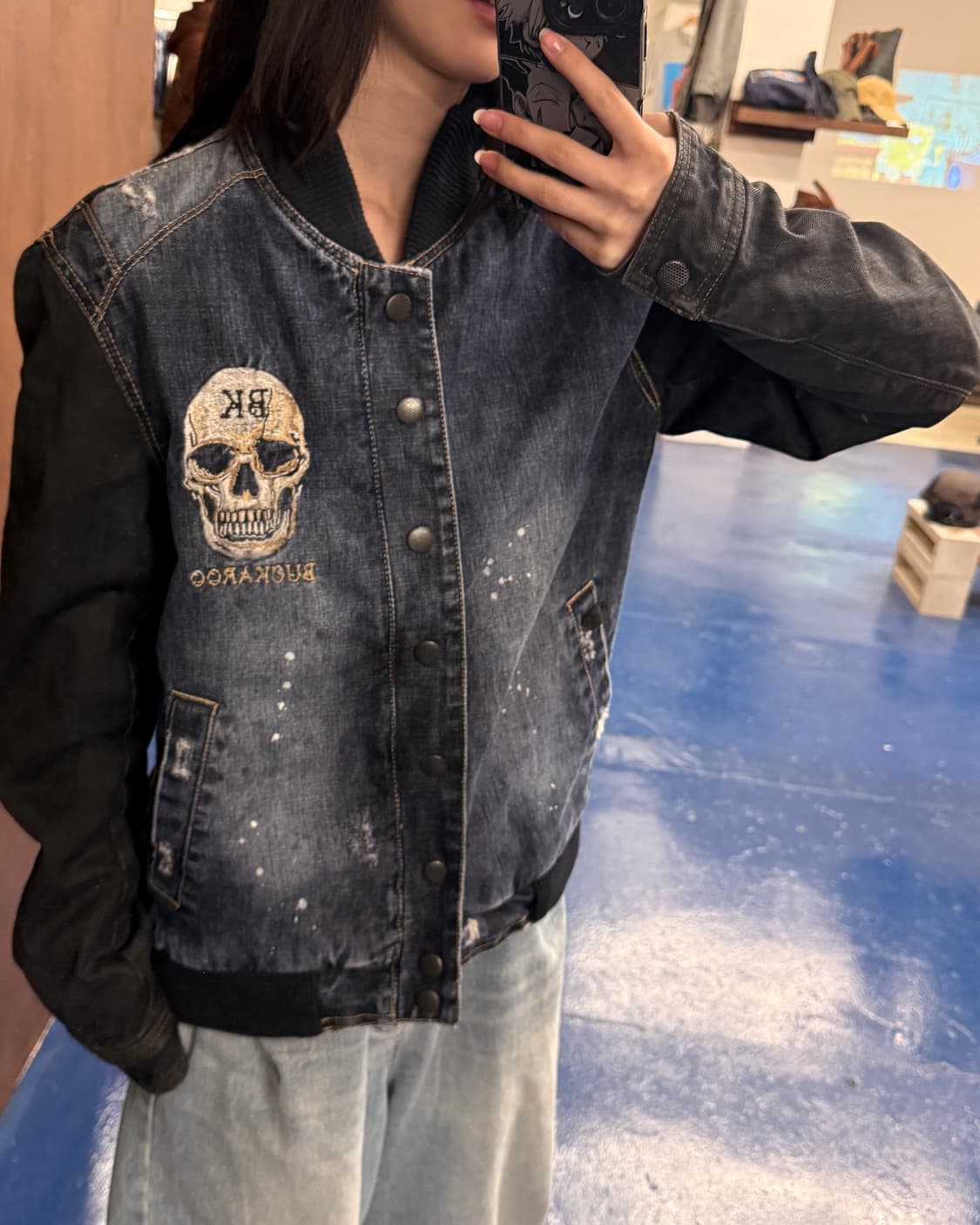 Buckaroo 버커루 스컬 데님 봄버 자켓 상품이미지2