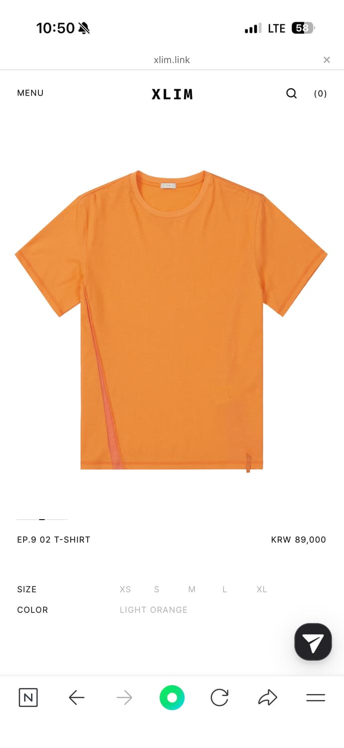 XLIM EP.9 02 T-SHIRT LIGHT ORANGE 상품이미지1