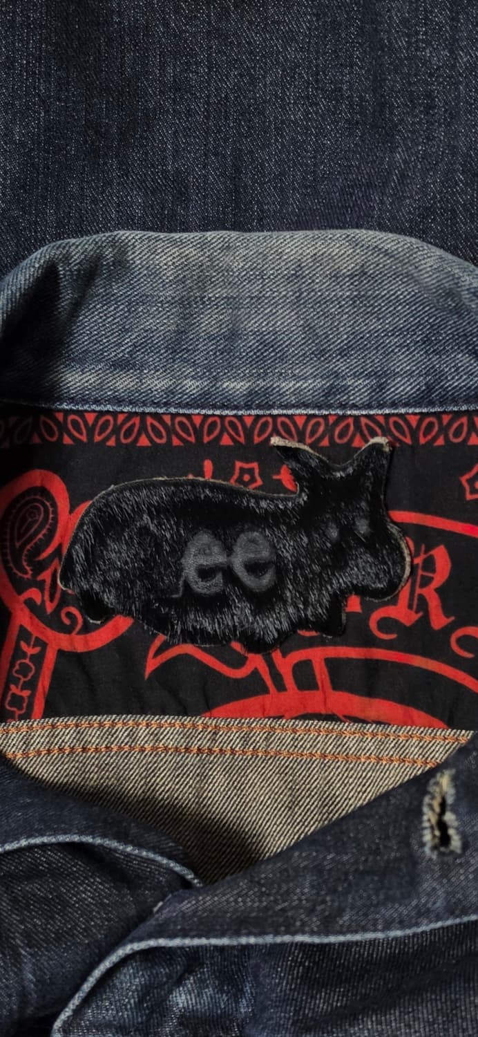 Lee x Hurley 콜라보 페이즐리 안감 데님 트러커 자켓 L 상품이미지3