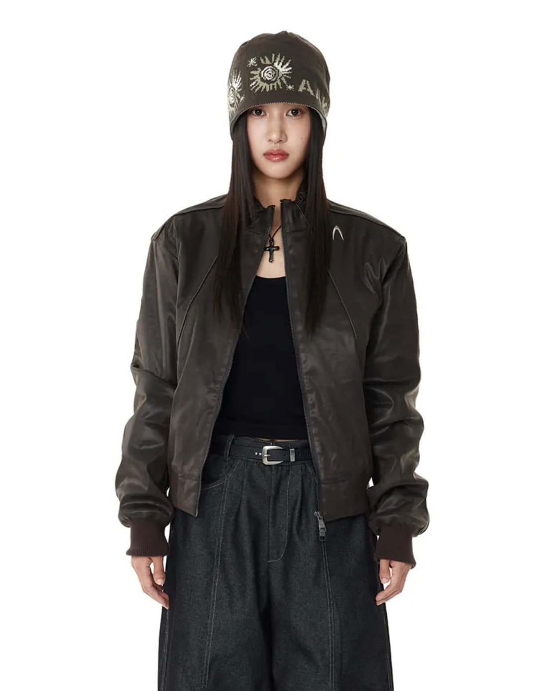 아캄 레더 블루종 자켓 브라운 상품이미지1