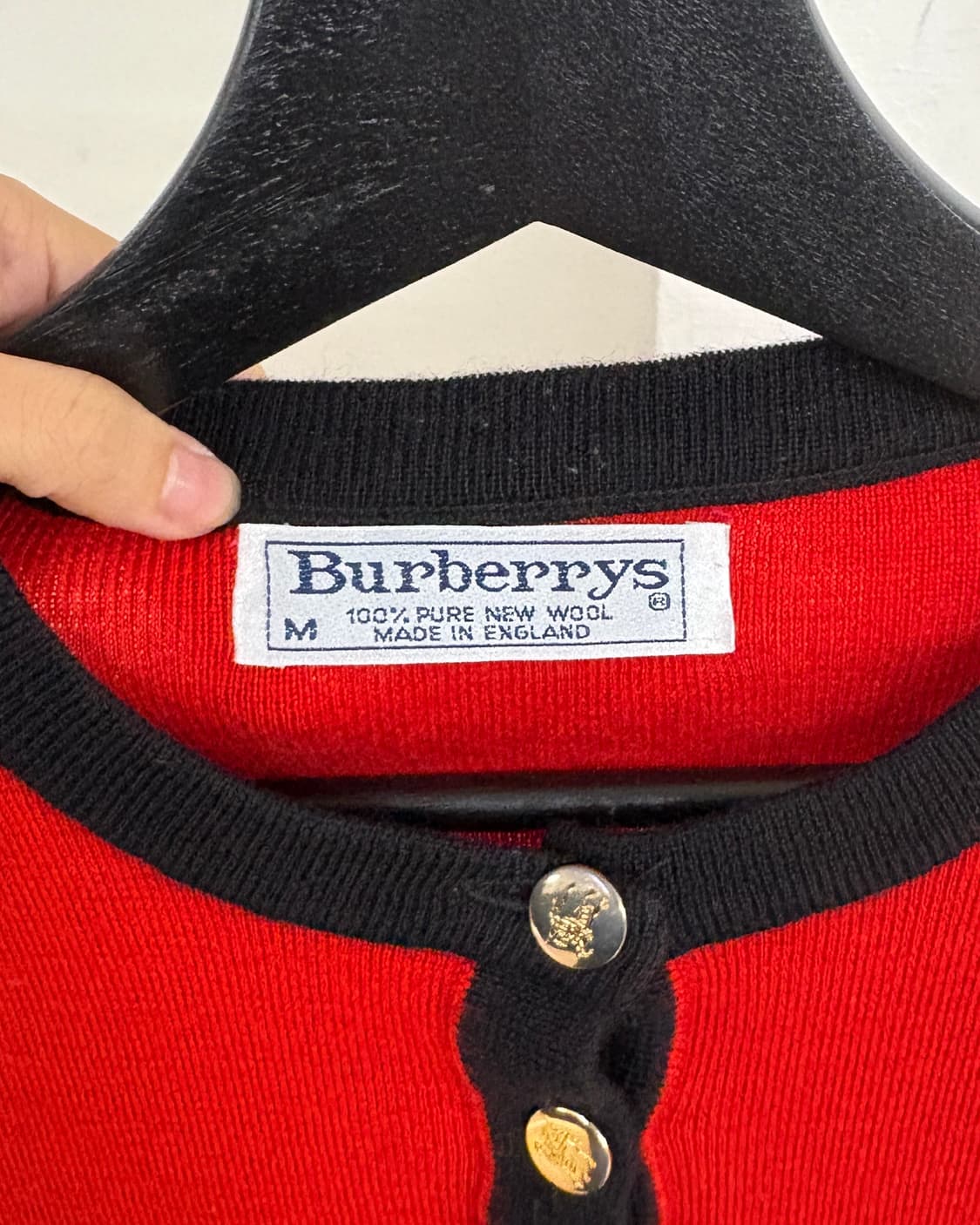 버버리 레드 하프버튼 울 니트 상품이미지7
