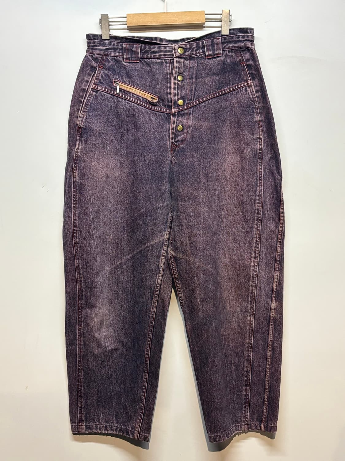 퍼플 디테일 데님 팬츠 상품이미지1