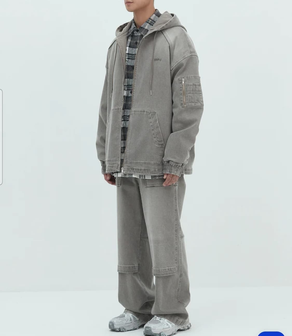 준지 25FW 베이지데님 후드집업 M사이즈 상품이미지2