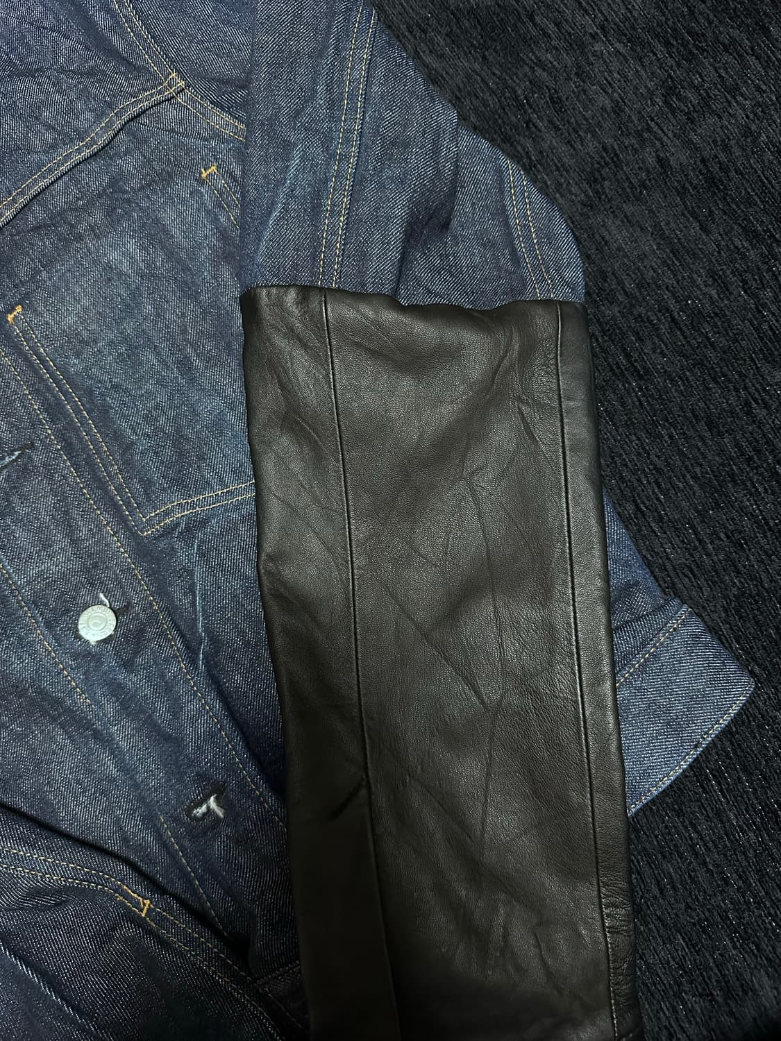 헬무트랭 03 s/s 아카이브 라인 레더 슬리브 자켓 GD착용 상품이미지3