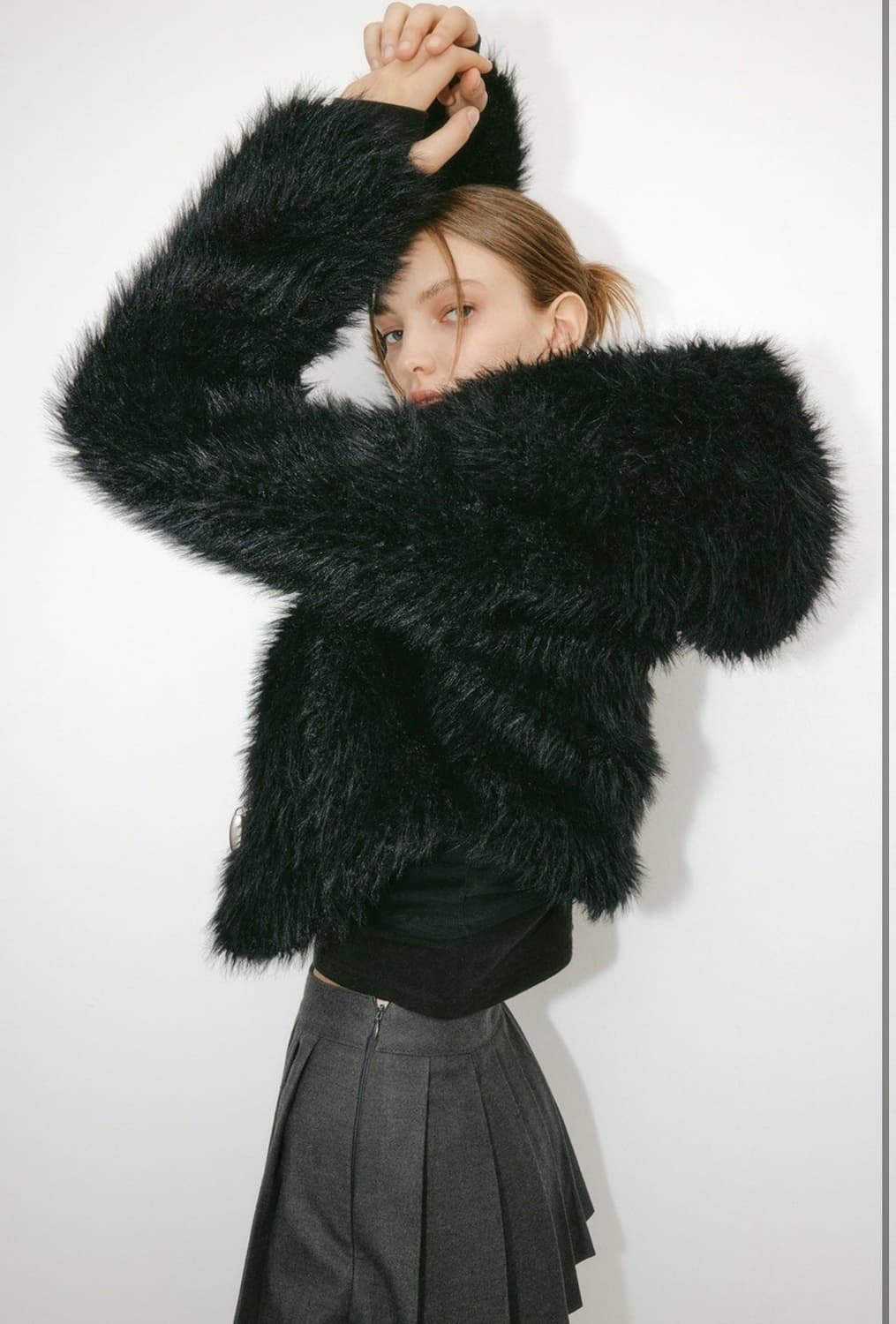 유즈 detachable hoodie fur short jacket  상품이미지2