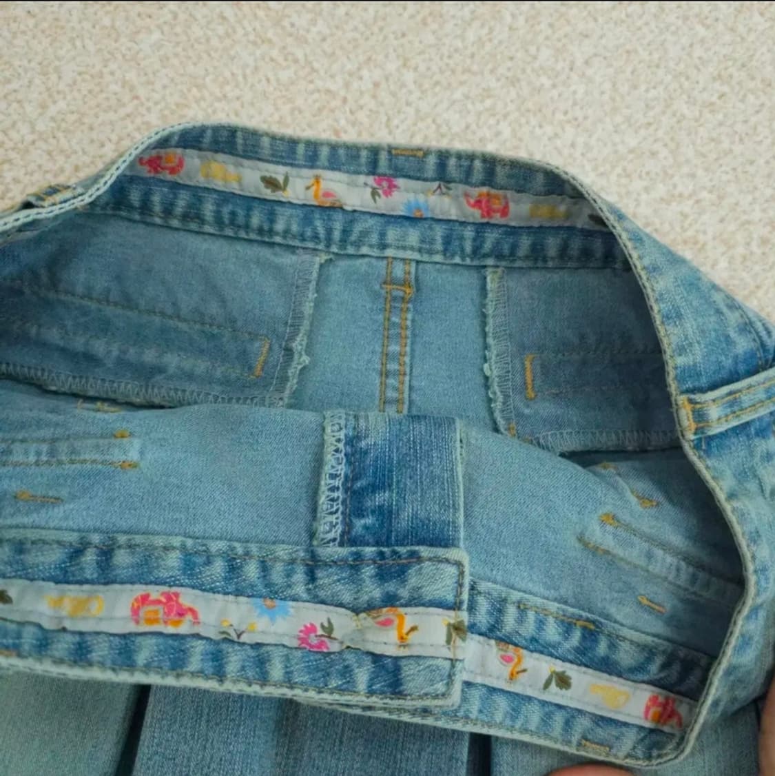 (66)올리브데올리브 여성  플리츠 데님 스커트 상품이미지5