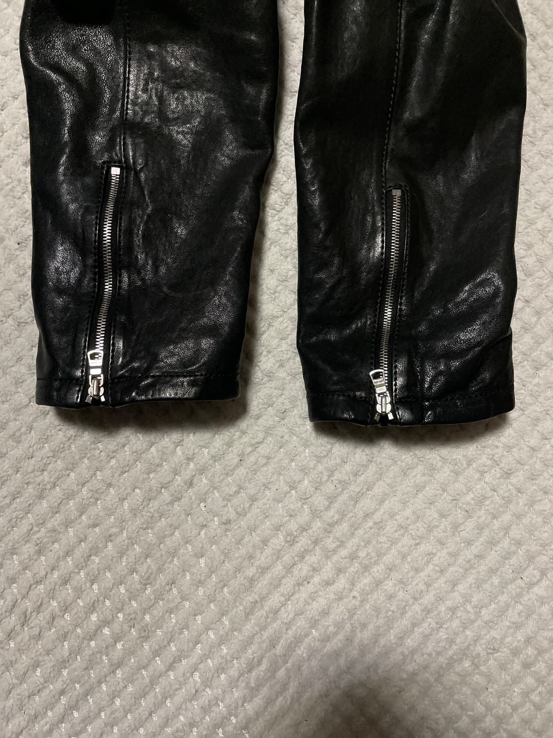 SIEG 웨스턴 무드 램스킨 양가죽 절개 레더 자켓 상품이미지8