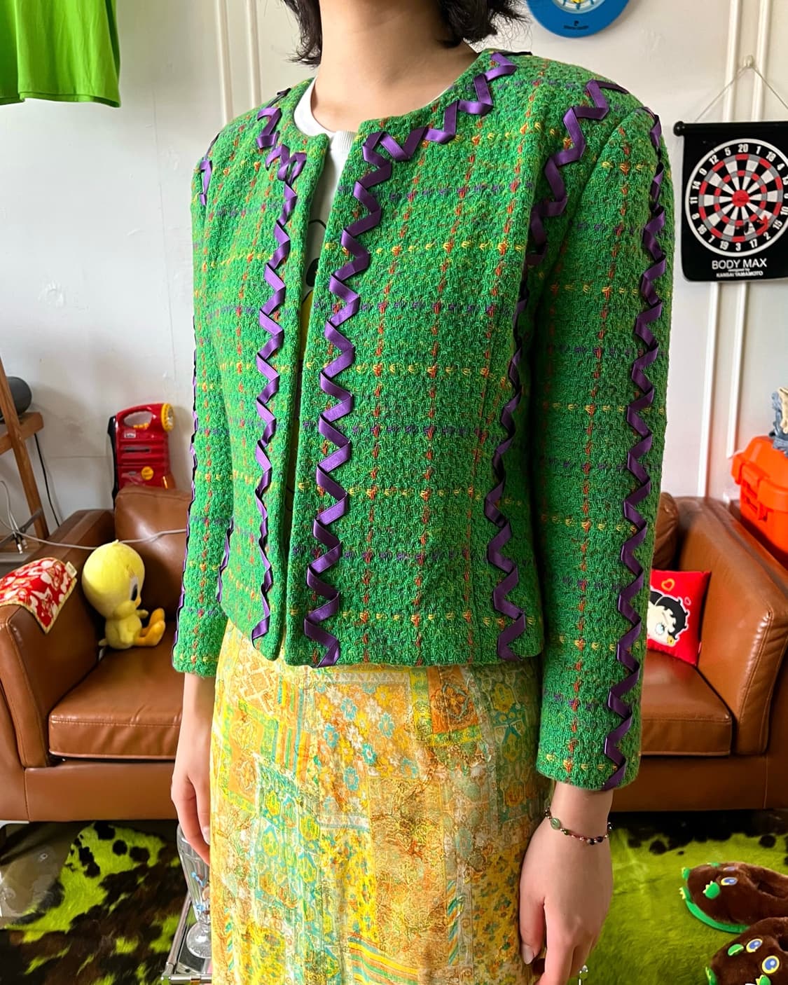 1980-90s HIROKO KOSHINO Old Tweed Jacket 상품이미지2
