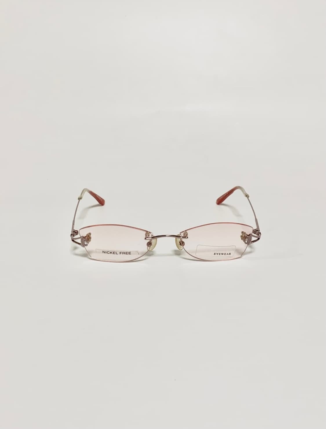 데드스탁 캣아이 핑크 무테 큐빅포인트 안경테 1482 상품이미지2