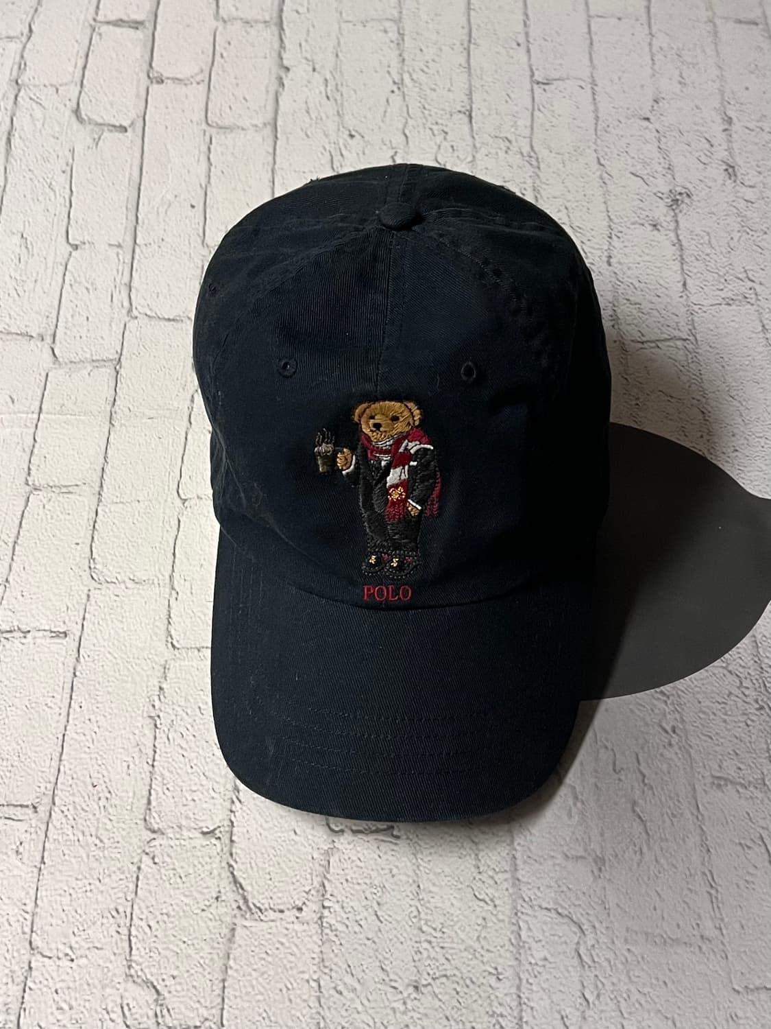90s vintage 폴로 랄프로렌 곰돌이 빈티지 모자 네이비 레드 상품이미지4