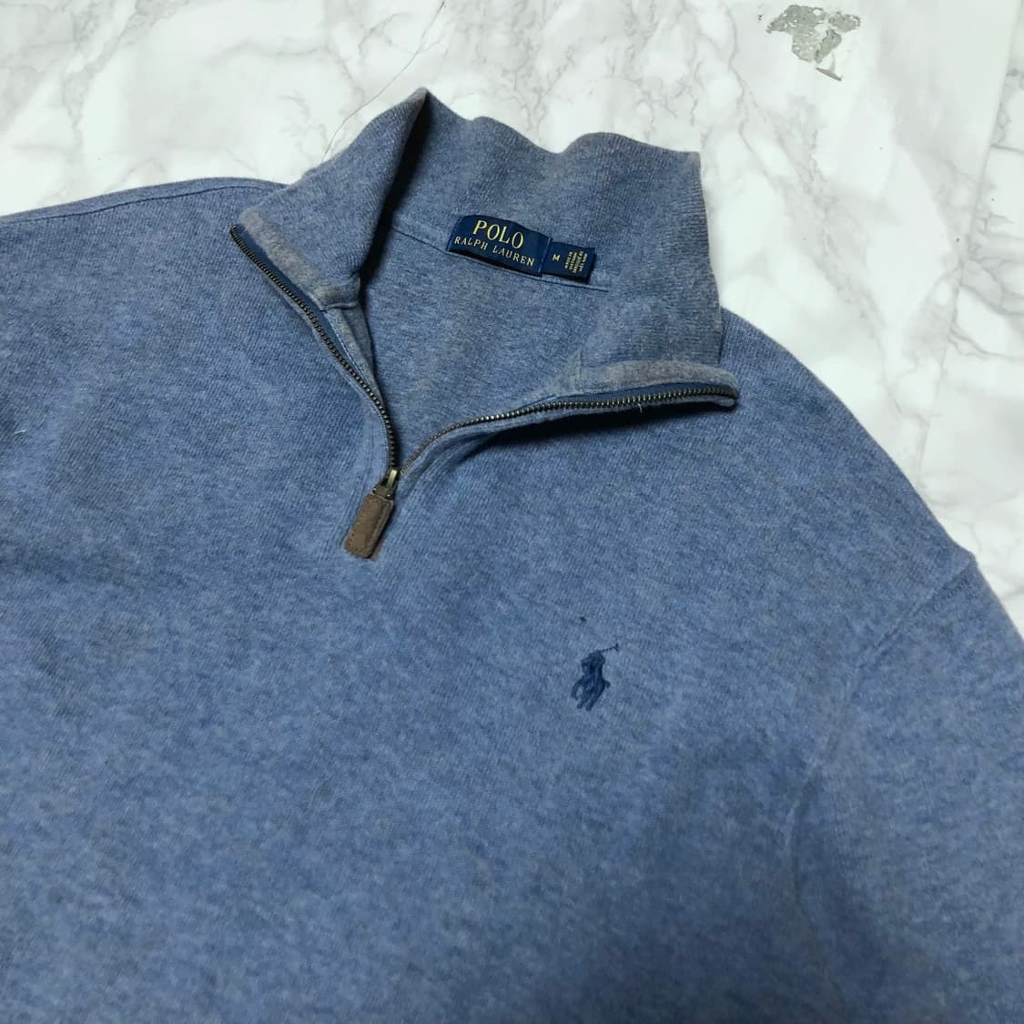 폴로 랄프로렌 반집업 니트 스카이블루 상품이미지2