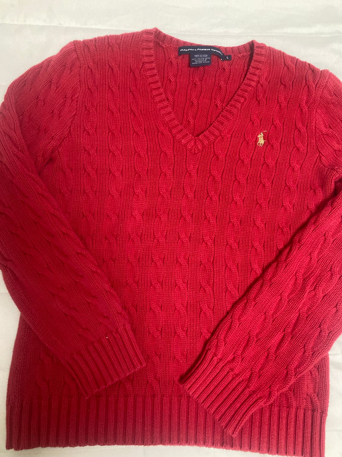 폴로 니트 레드 L 상품이미지1