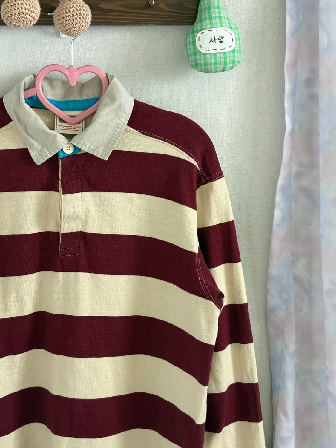 버건디 단가라 맨투맨 상품이미지2