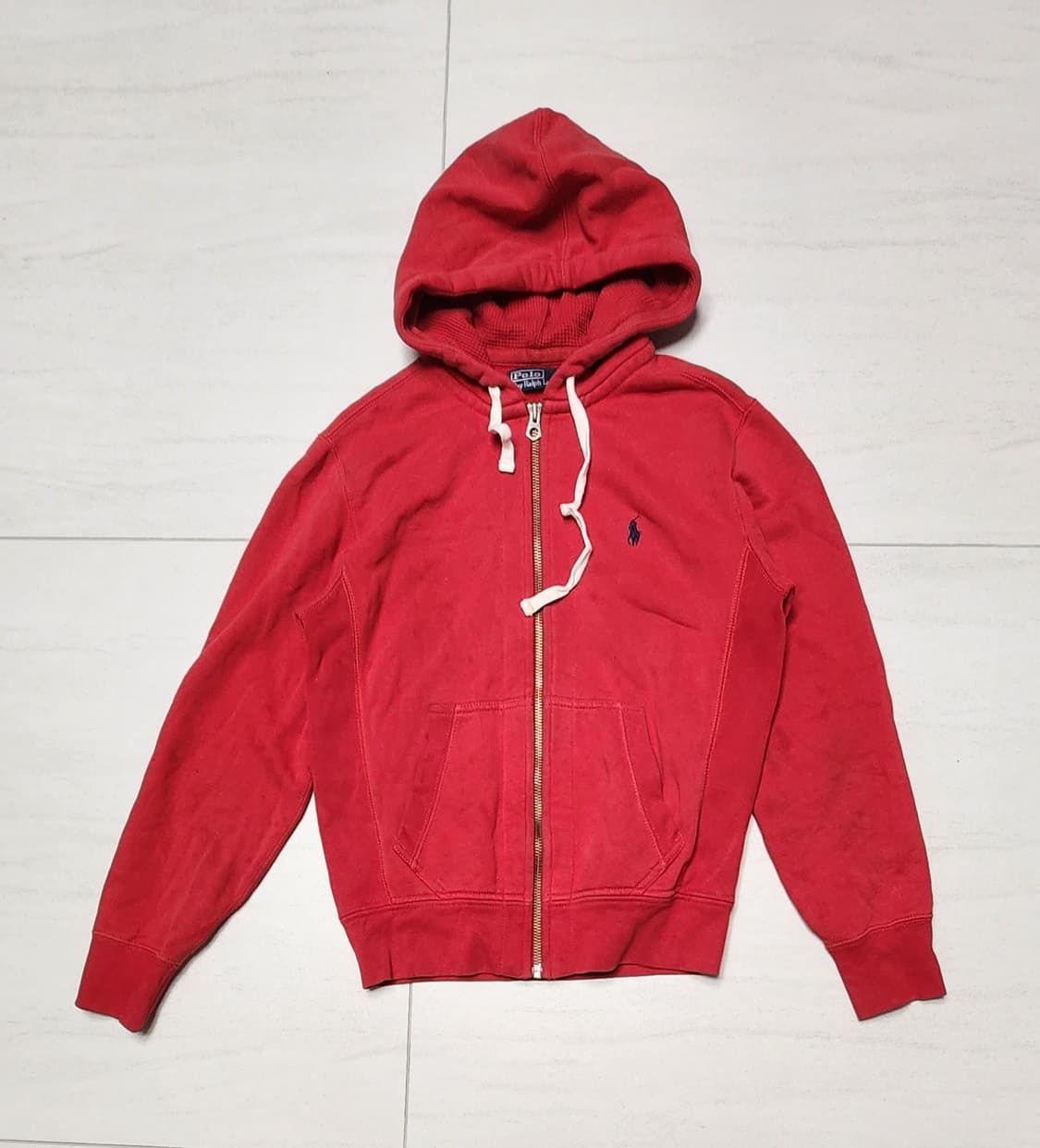 폴로 레드 와플 후드집업 S 상품이미지1