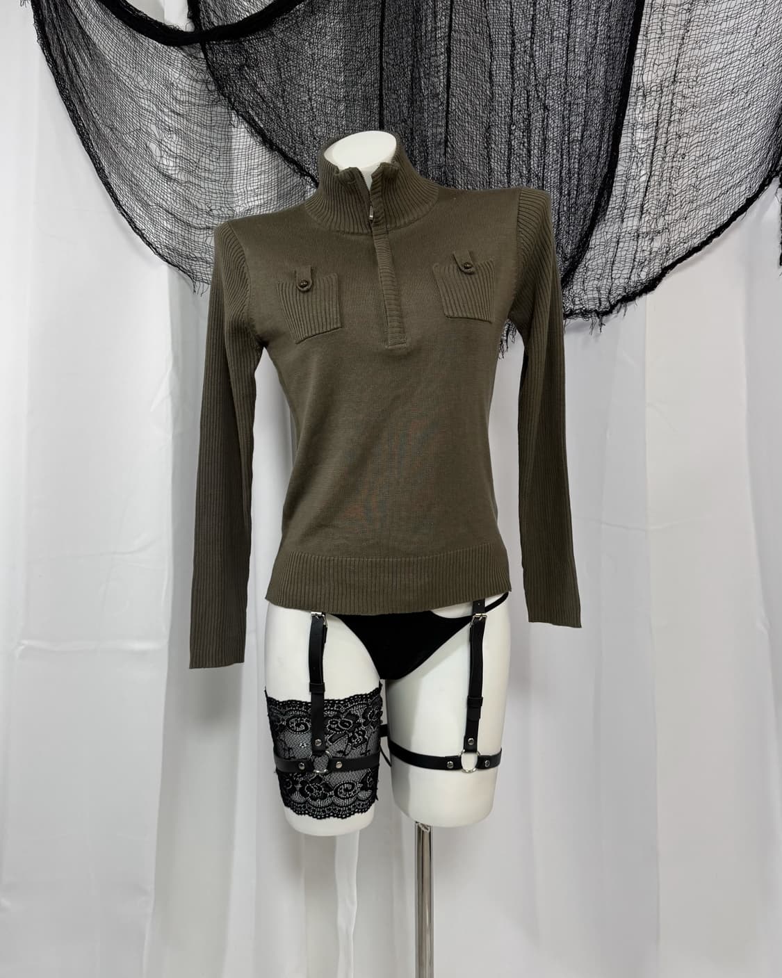 khaki zip-up 상품이미지1