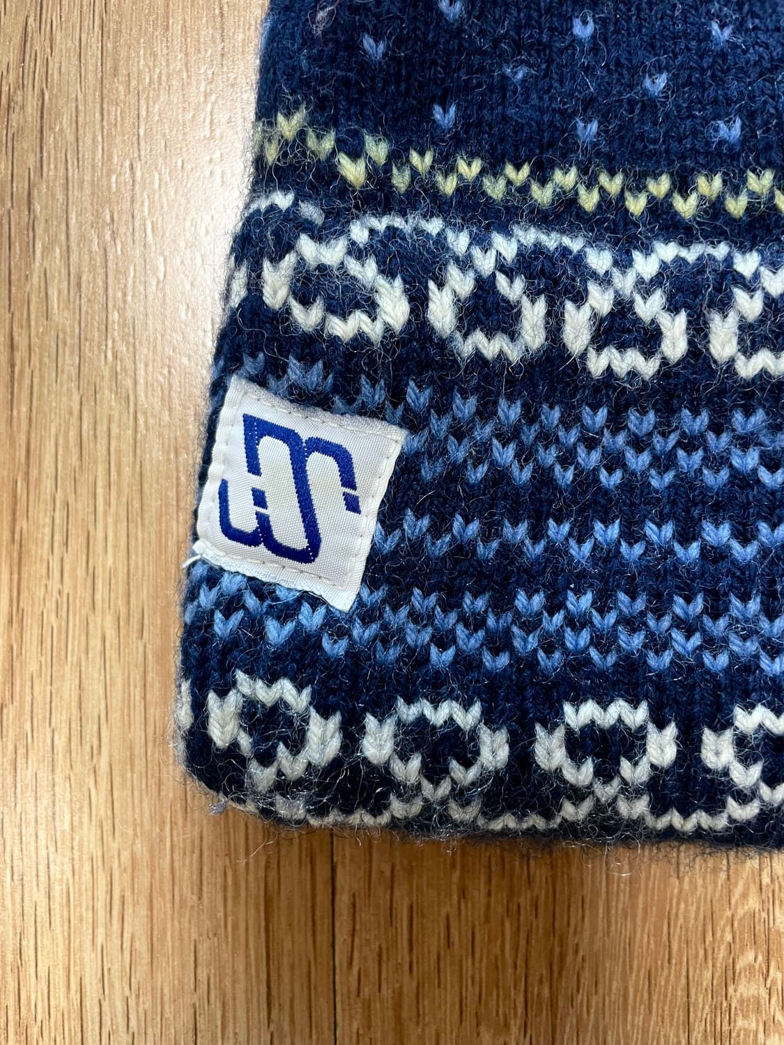 택포) 90s Made Canada 빈티지 패턴 울 니트 숏 비니 모자 상품이미지2