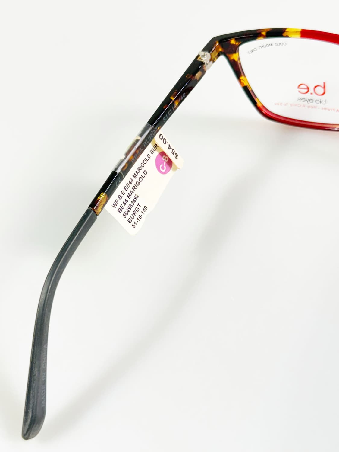 BIO EYES 레드 토터스쉘 투톤 뿔테 스퀘어 빈티지 안경 상품이미지7