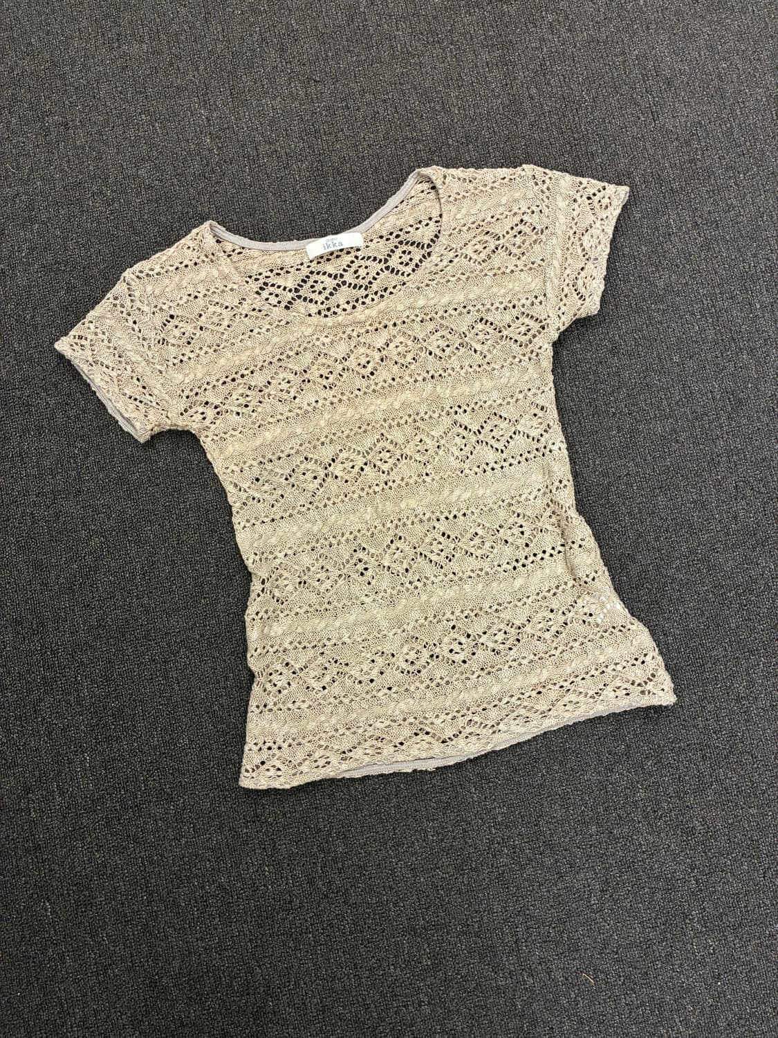 M)Ikka 빈티지 여성 보헤미안 펀칭 반팔 니트 상품이미지2