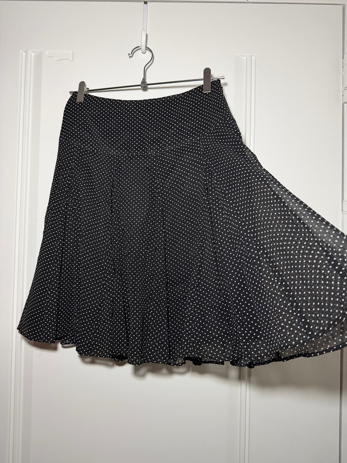 일본빈티지 도트 플리츠 미디스커트 상품이미지7