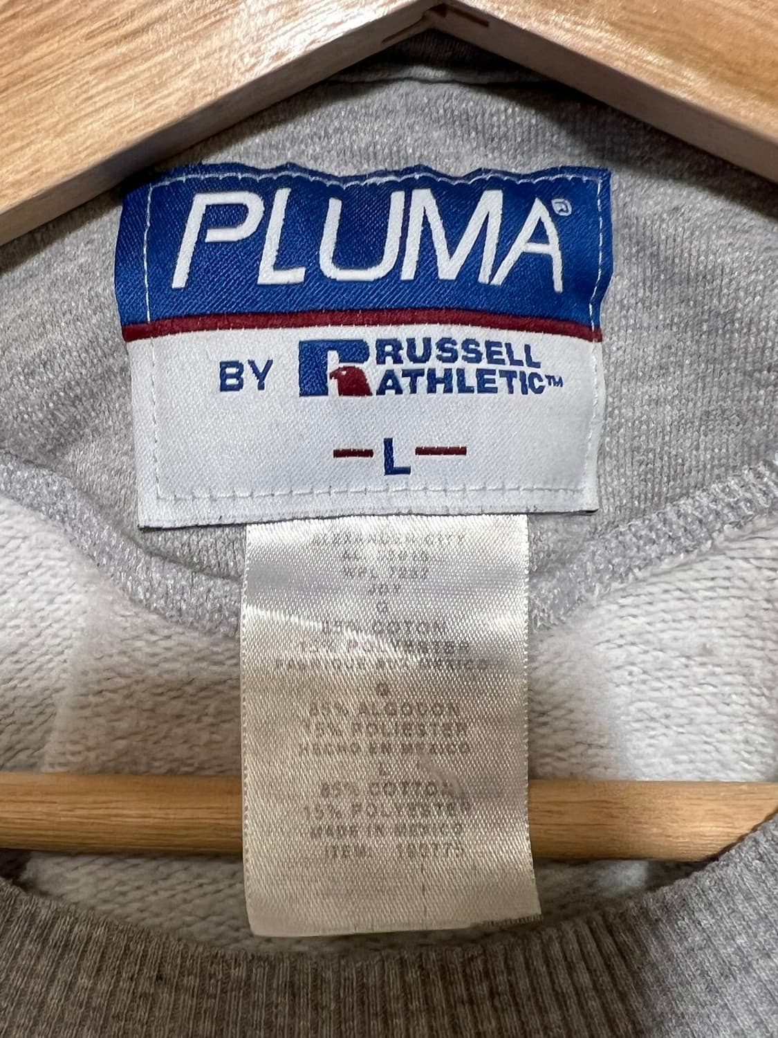 90's [L] 러셀 애슬레틱 플루마 헤더 그레이 맨투맨 빈티지 스웻셔츠 상품이미지6