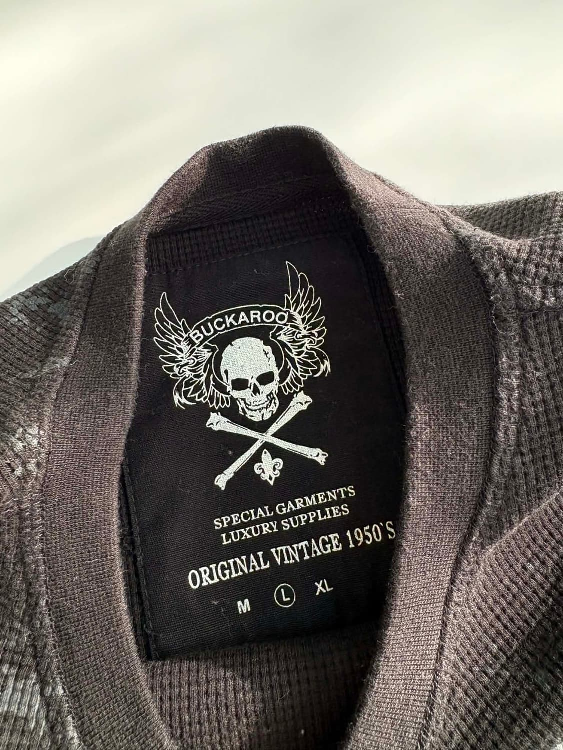 [L] 버커루 y2k 락 펑크 와플 니트 슬리브 상품이미지3