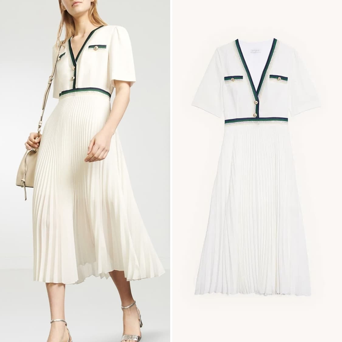 산드로 롱 플리츠 드레스 상품이미지2