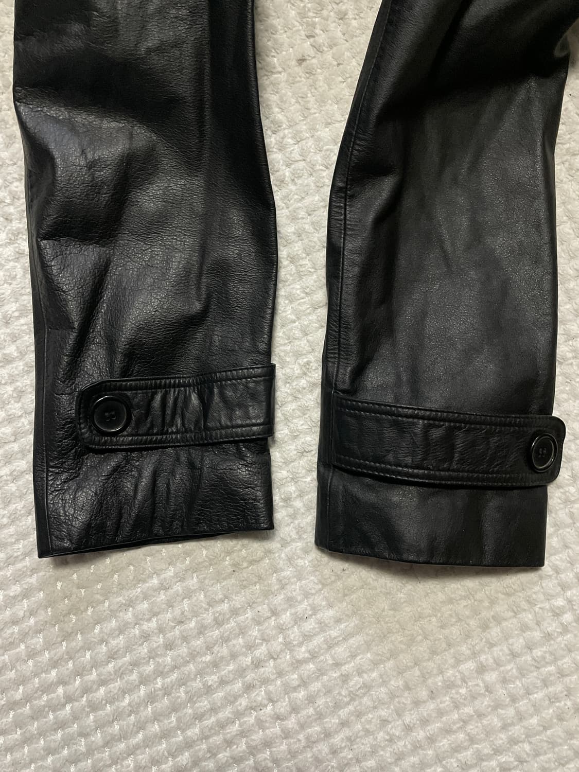 광희시장 웨스턴 무드 카우하이드 소가죽 3버튼 라펠 롱 레더 카 코트 상품이미지7