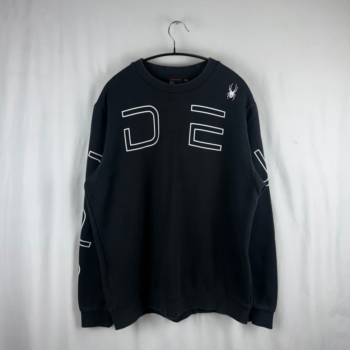 2XL) 스파이더 아치로고 맨투맨 블랙 상품이미지2