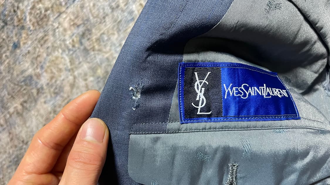 80s~90s 입생로랑 빈티지 더블 블레이저 일본 테일러 리워크 자켓 상품이미지10