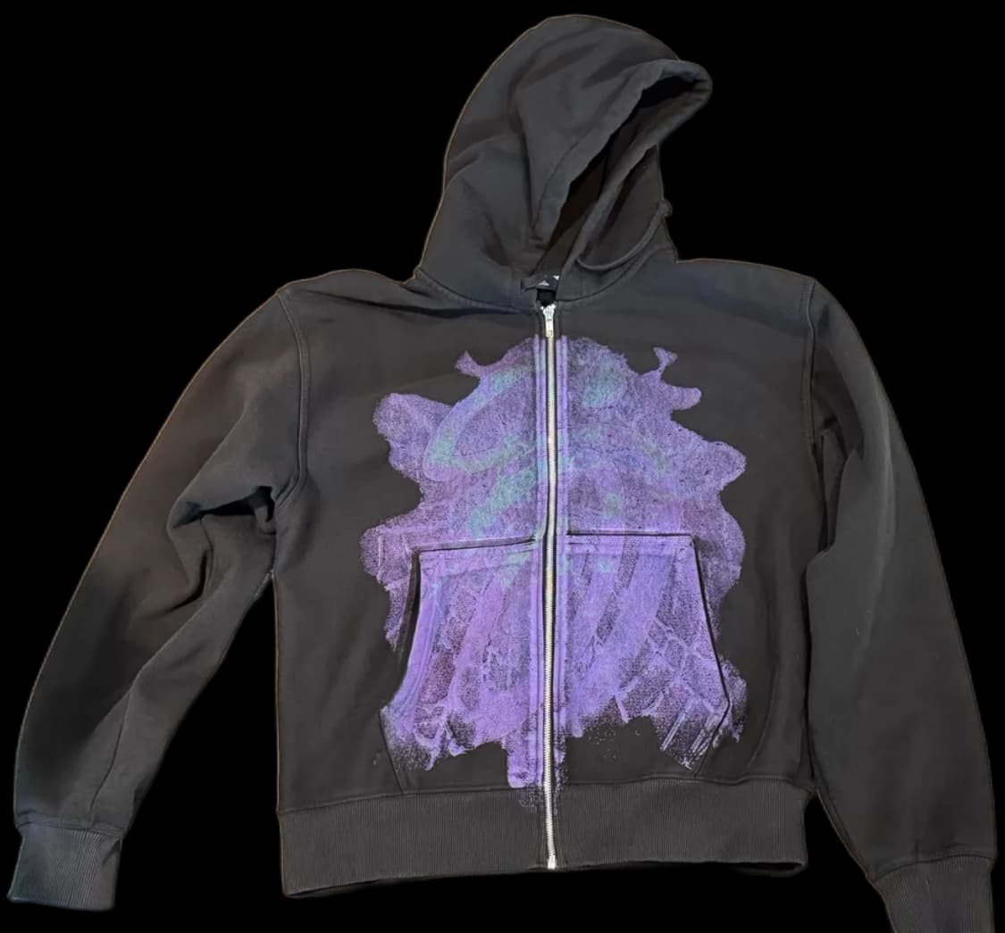 스투시 S컬리 후드집업 블랙 L 상품이미지1