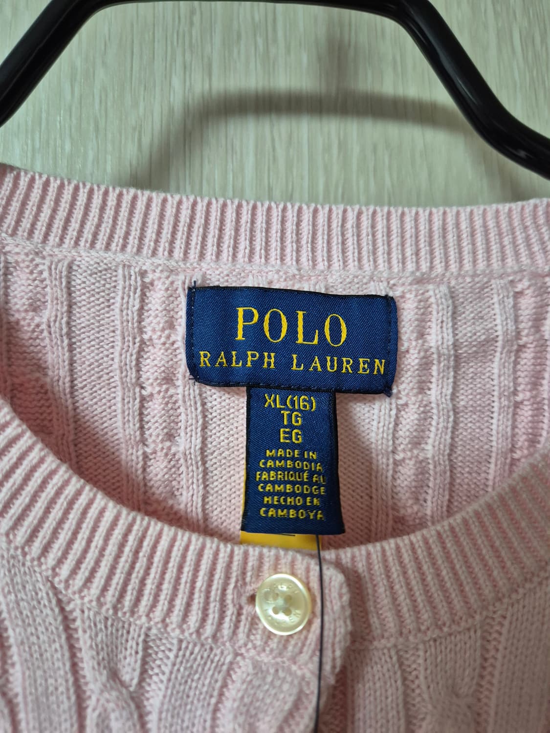 (25년) 폴로 랄프로렌 케이블 니트 걸즈 가디건 연핑크 상품이미지5