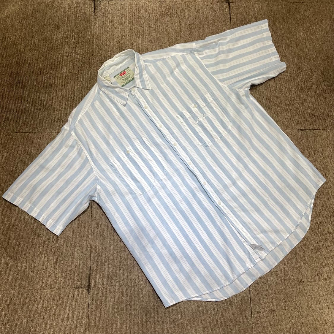(XL) 90‘s Levi's 리바이스 스트라이프 반팔 셔츠  상품이미지3