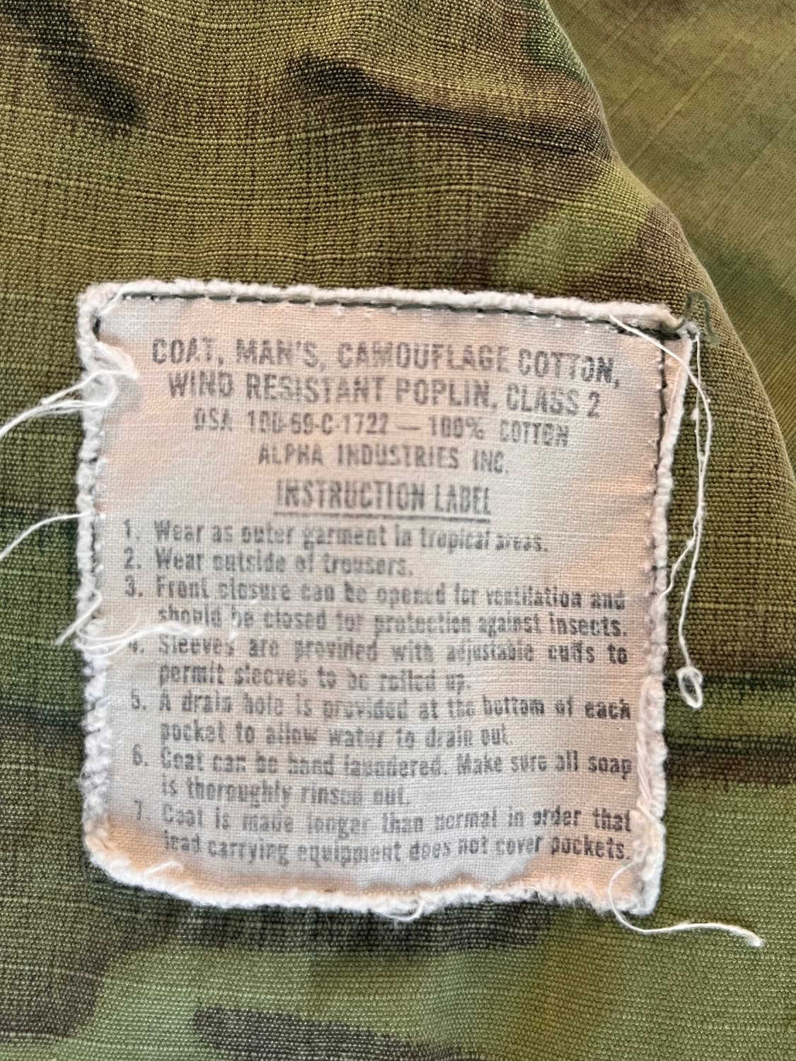 60s 오리지널 USMC ERDL 정글 퍼티그 자켓 상품이미지5