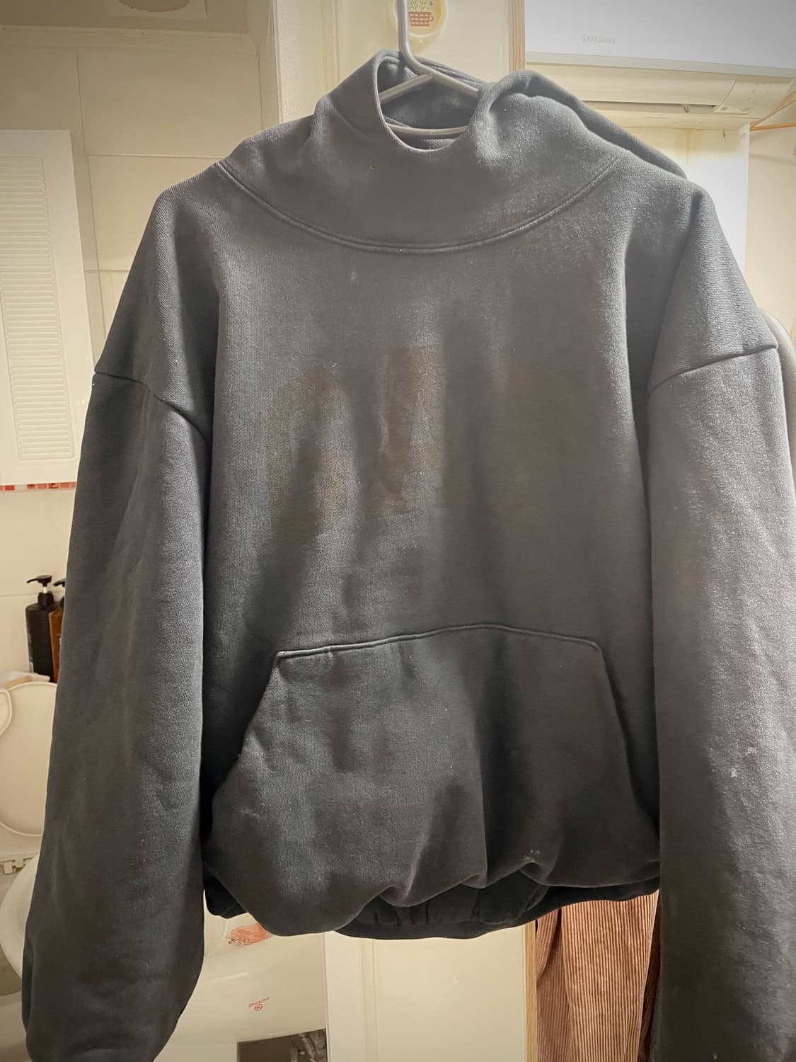 이지갭 발렌시아가 도브 후드 워시드블랙 XS 상품이미지2