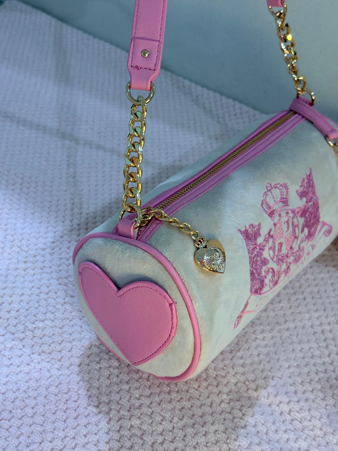 쥬시꾸뛰르 딸기라떼 테리독배럴백 베이비메탈클럽 베이비베어 빈티지 상품이미지3