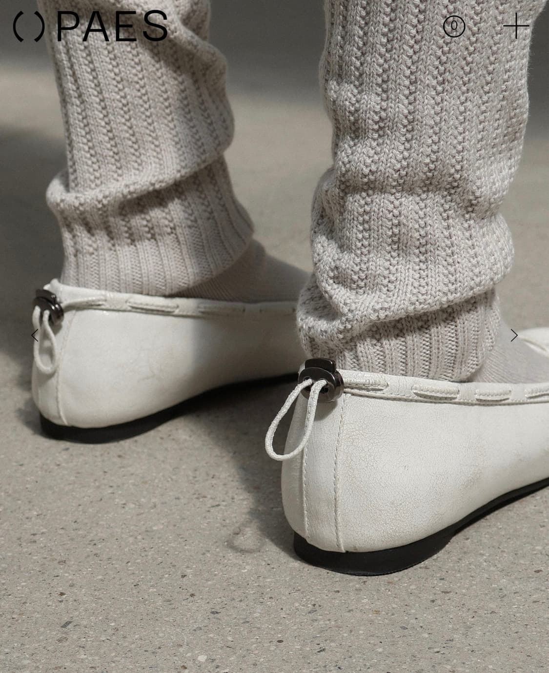 [paes]_leather string flat/vintage white 상품이미지3