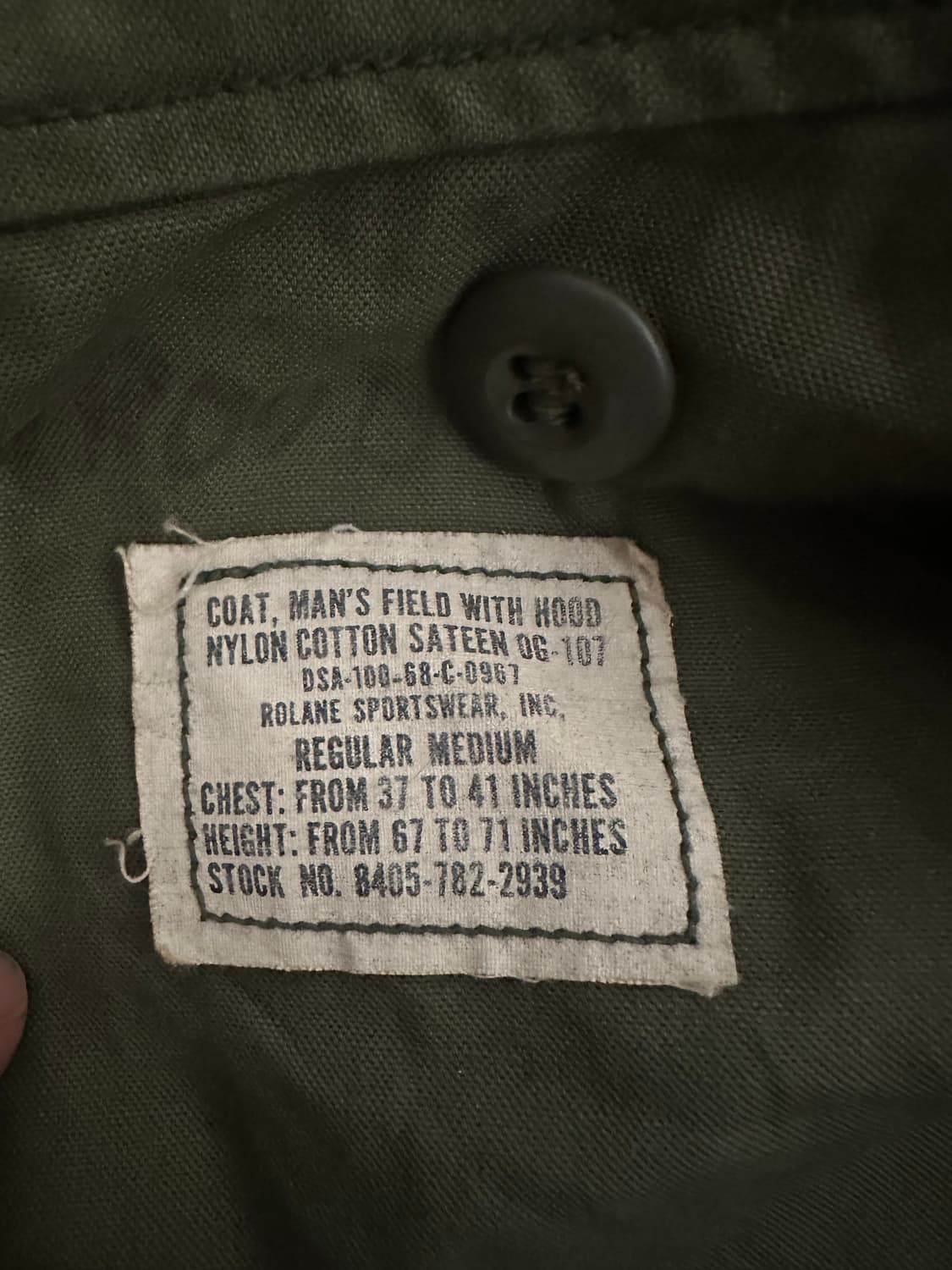 미군 오리지널 60s M65 필드자켓 M/R(미디엄 레귤러) 상품이미지7