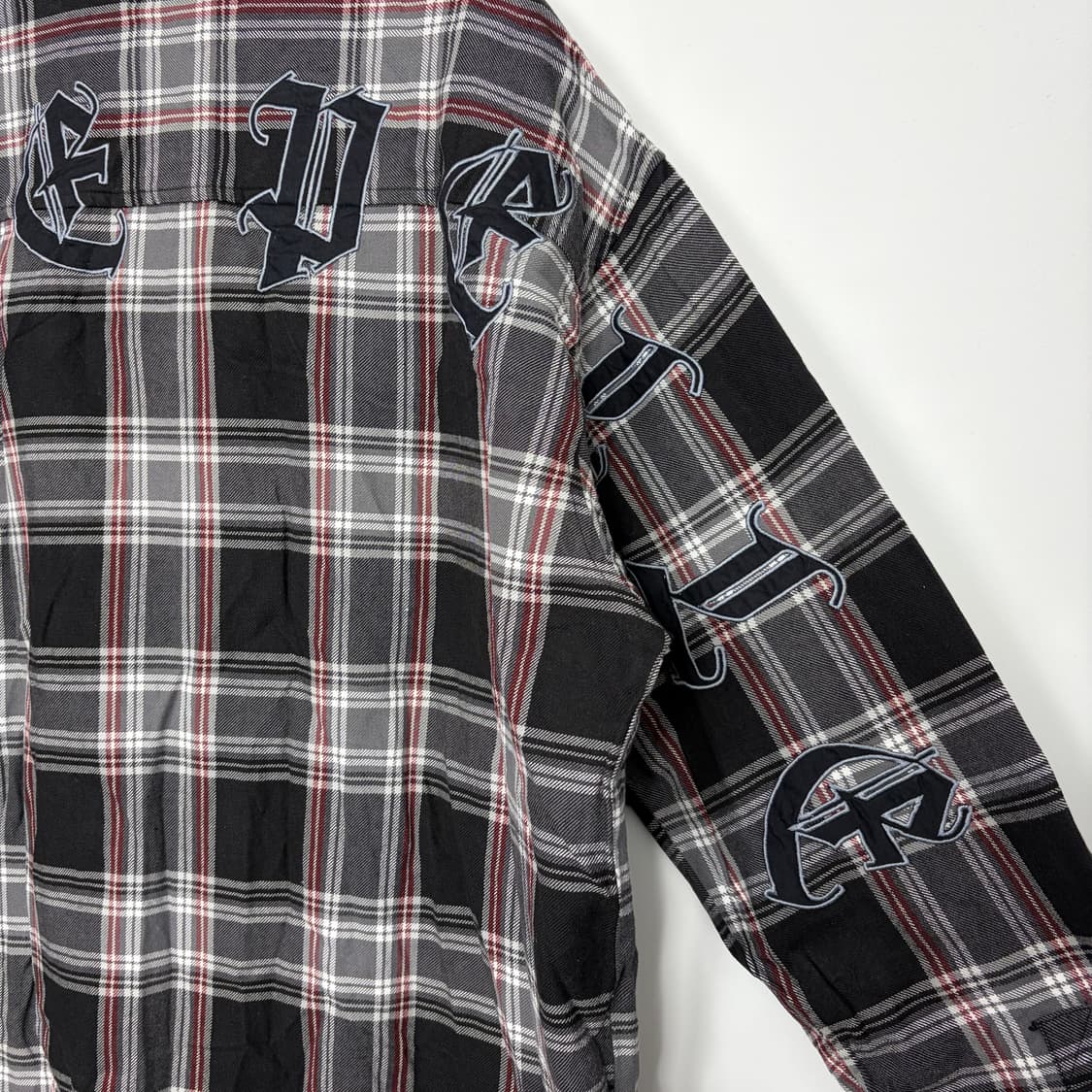 펠레펠레 레터링 체크 셔츠 상품이미지10