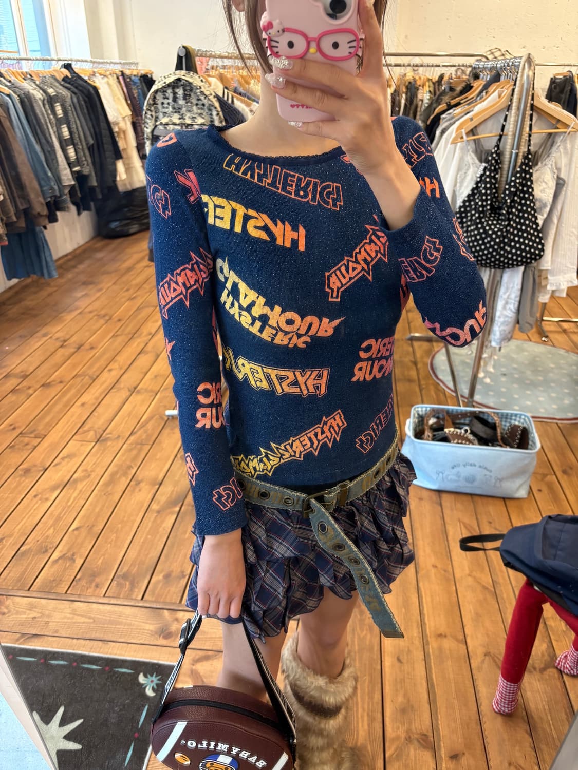 히스테릭글래머 글리터 패턴 슬리브 상품이미지2