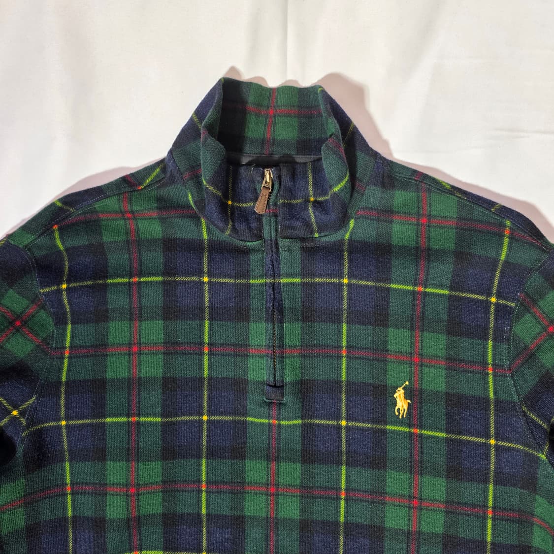 [M]폴로 랄프로렌 타탄체크 반집업 니트(QR정품인증) 상품이미지2