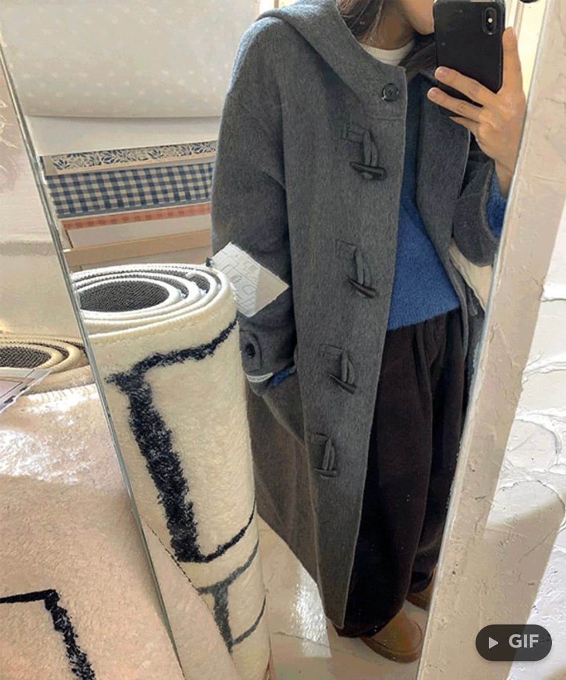 핸드메이드 울 더플코트 상품이미지1