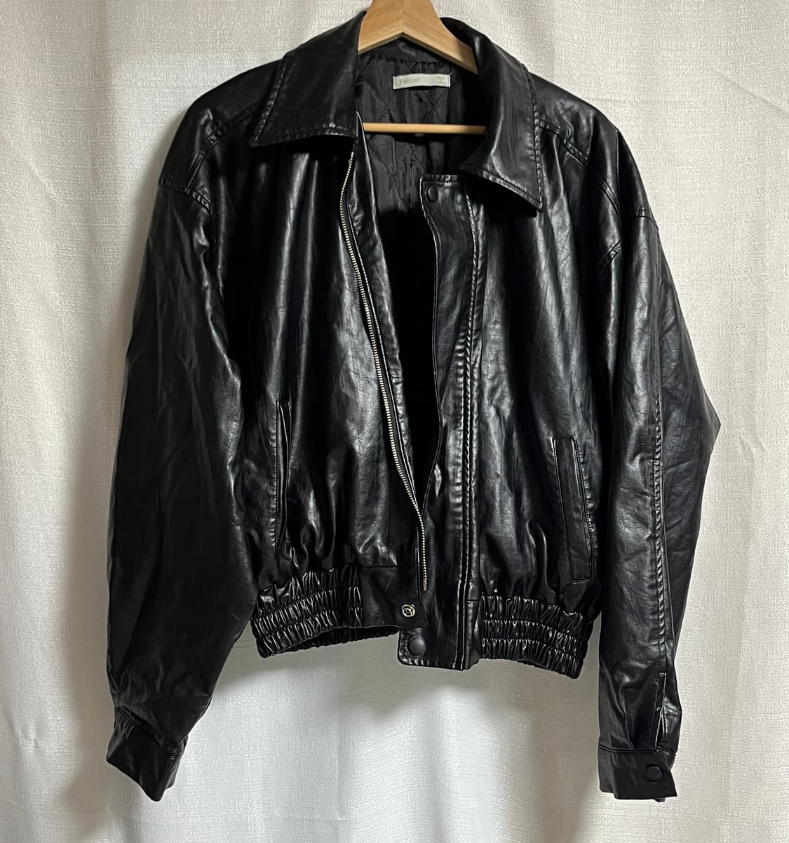 FREE Panini 비건레더 오버핏 가오리핏 크롭 자켓 점퍼 상품이미지1