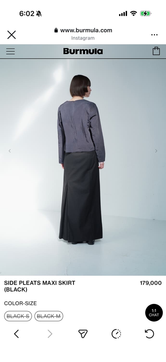 Burmula side pleats maxi skirt 상품이미지3