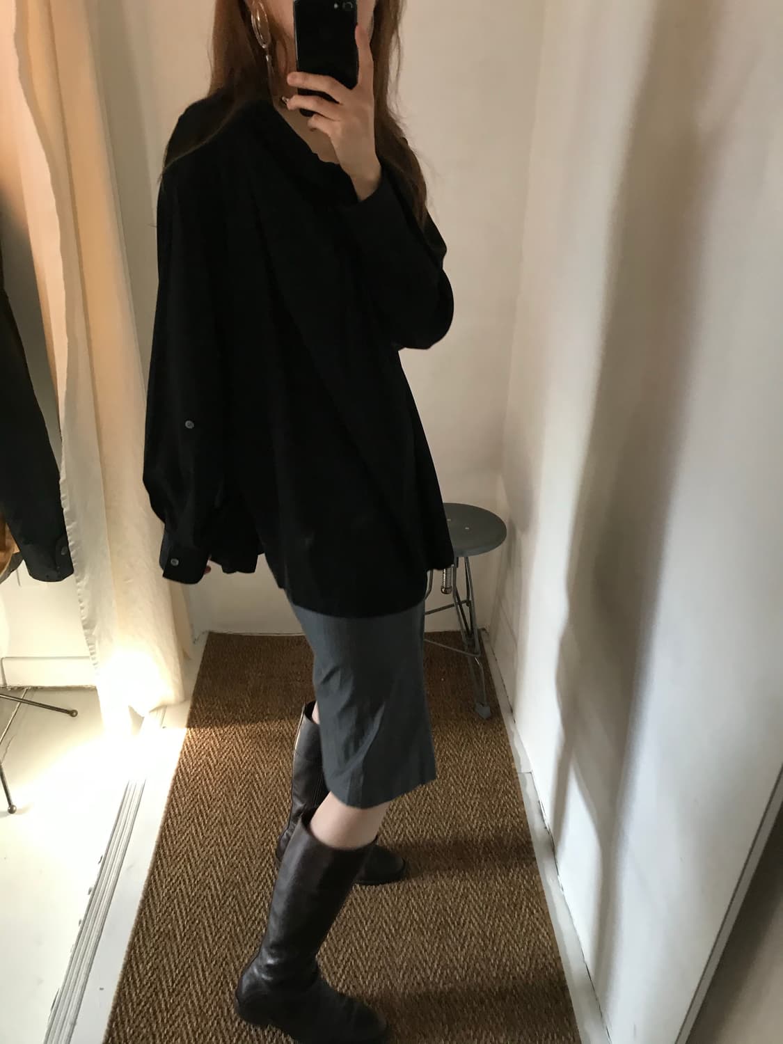 black drape blouse 상품이미지3