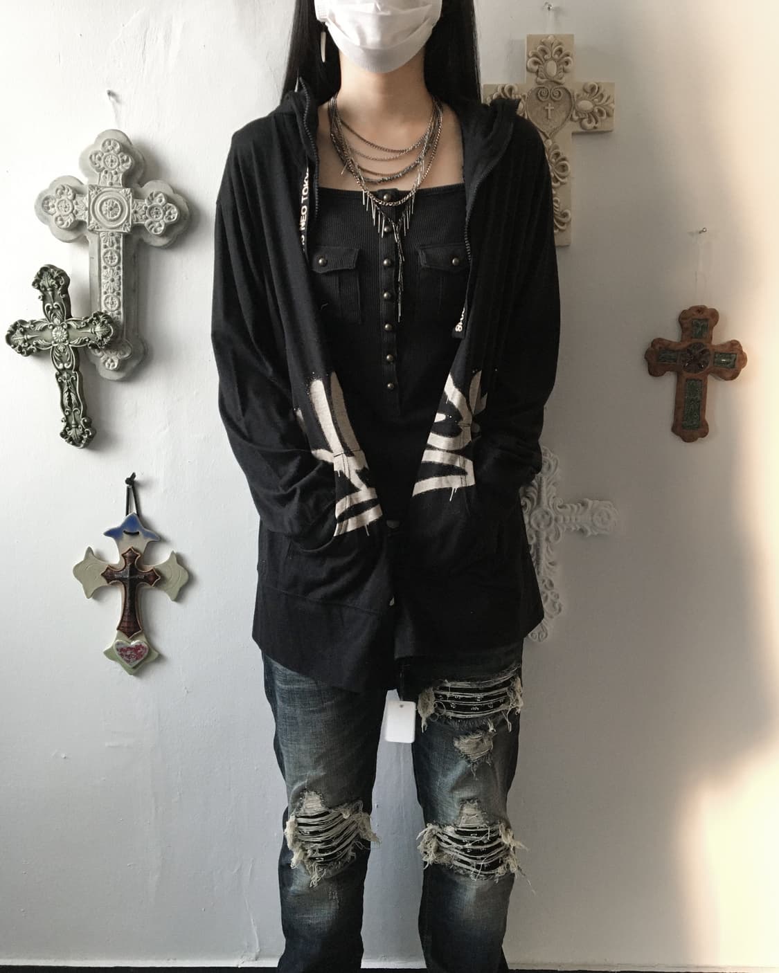 Lettering printing hood zip up 상품이미지6