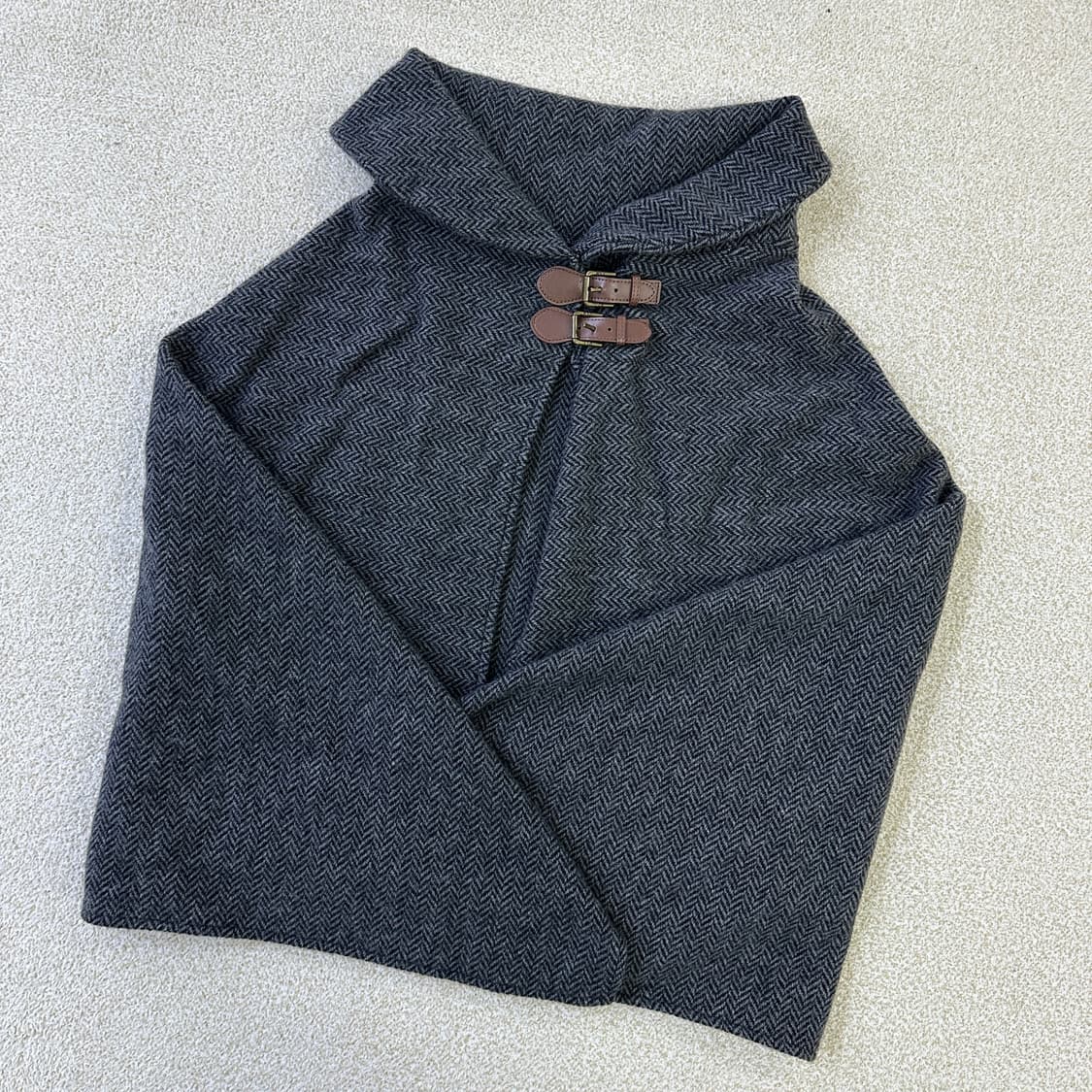 실측확인 로렌랄프로렌 울 헤링본 케이프 0323D 상품이미지1