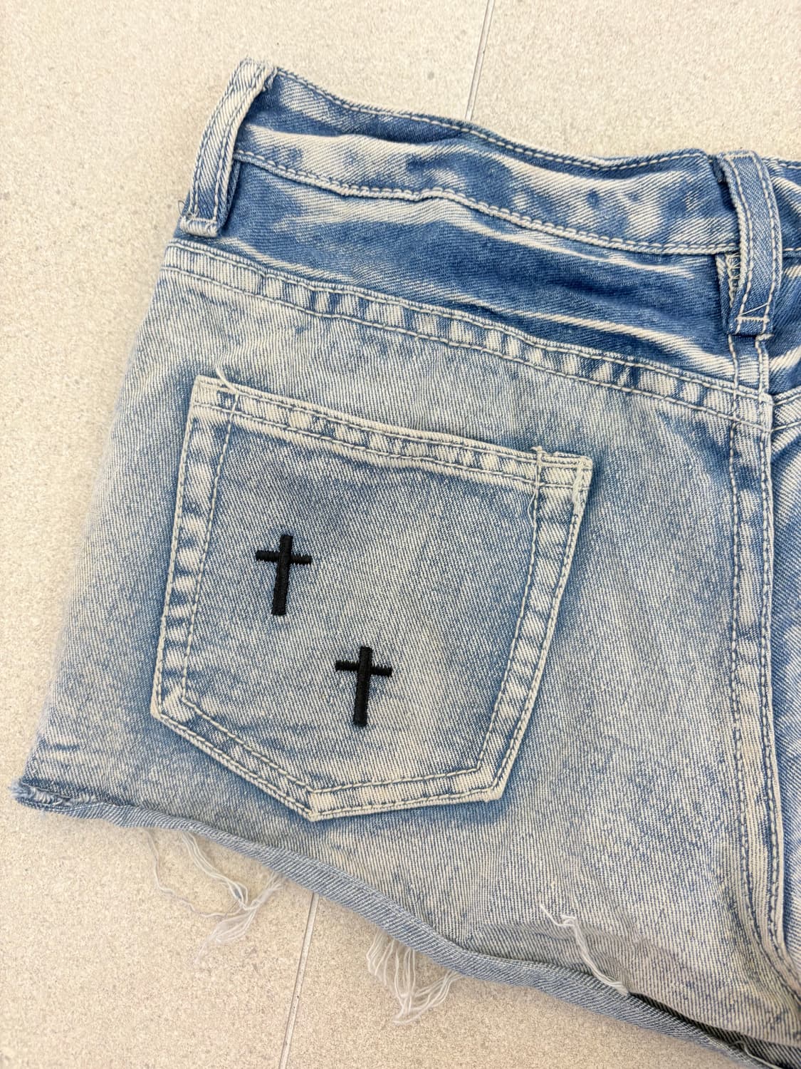 십자가 데님 숏팬츠 상품이미지6