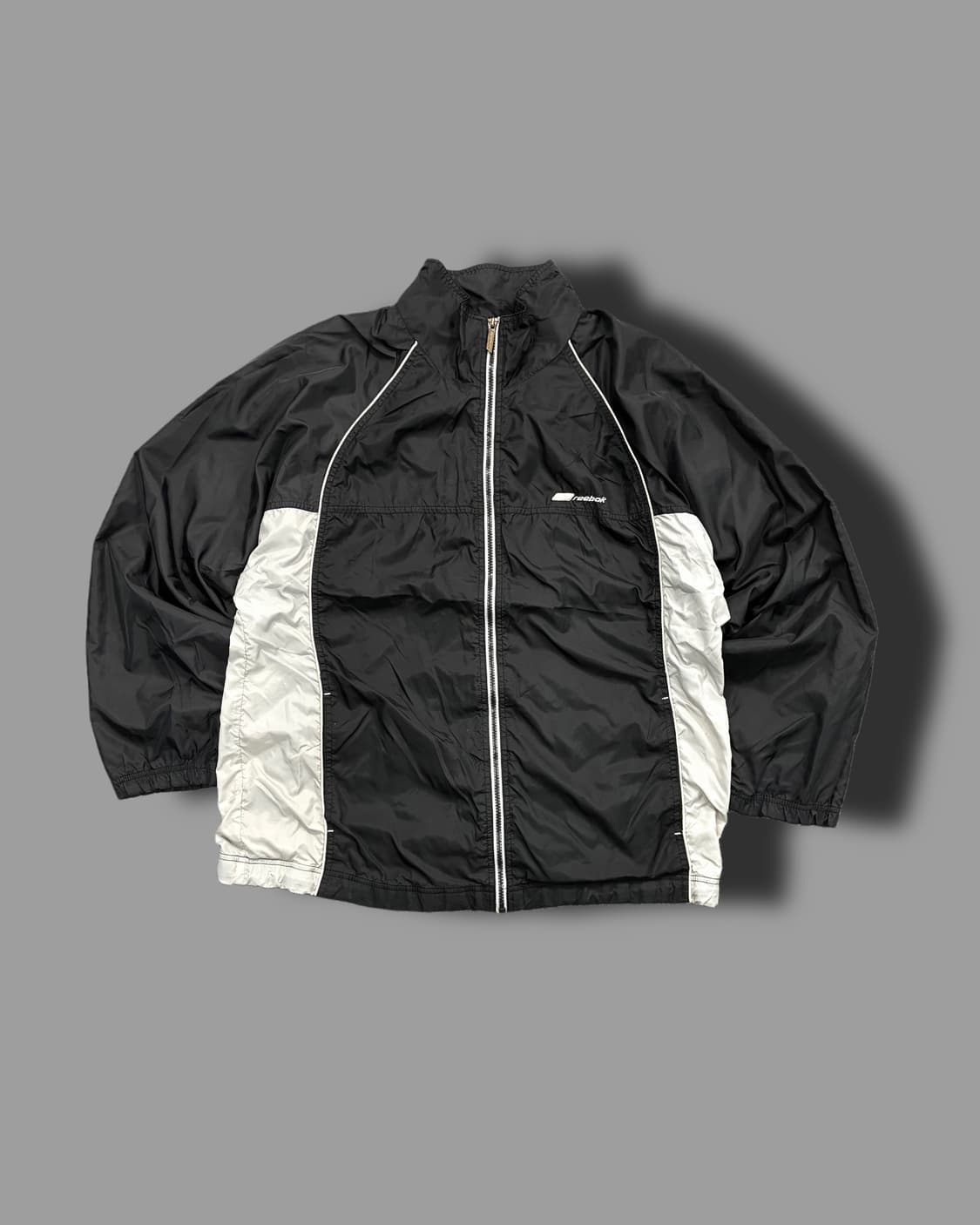 리복 블랙 그레이 올드스쿨 바람막이 L 상품이미지4